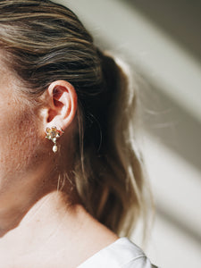 Gold Flower Drop Earring
