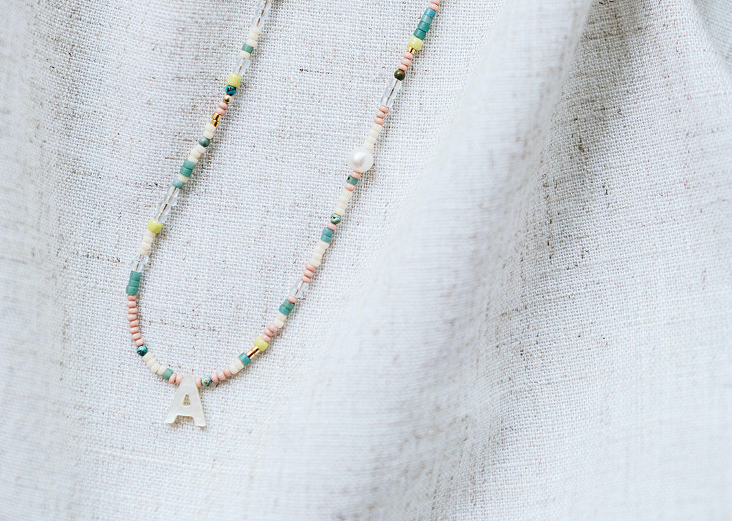 Mother of Pearl Letter Necklace
