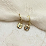 Turquoise Evil Eye Huggies