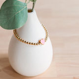 Valentine's Gold Beaded Heart Bracelet