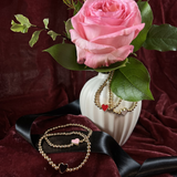 Valentine's Gold Beaded Heart Bracelet