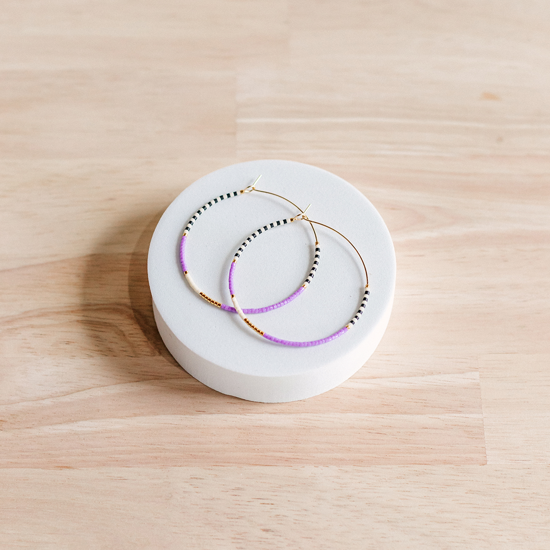 Neon Beaded Hoop