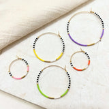 Neon Beaded Hoops