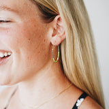 Neon Beaded Hoops