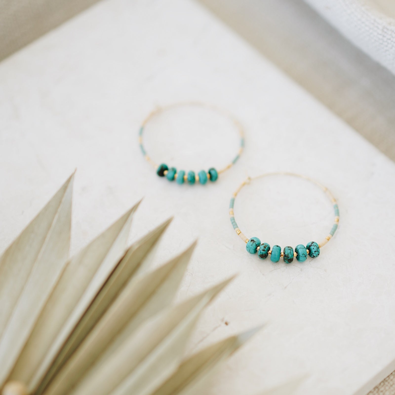 Turquoise Rondelle Hoop