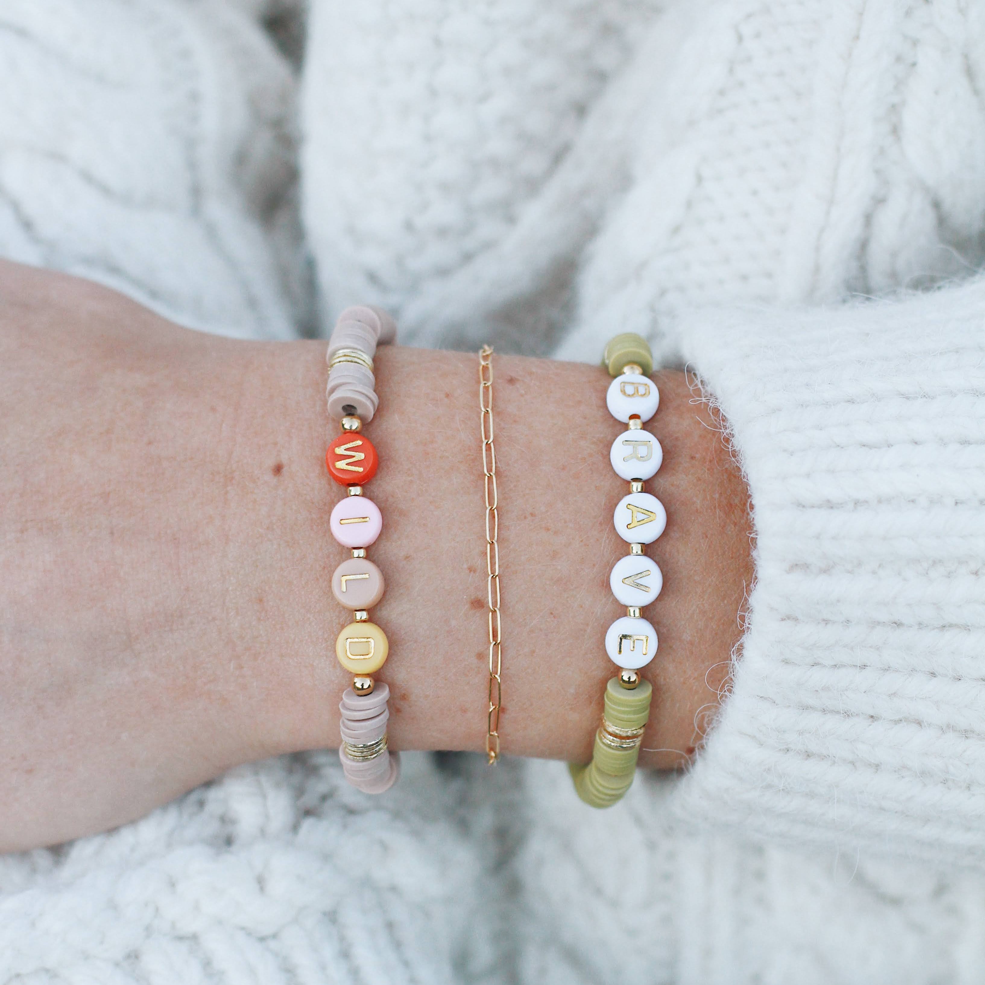 Customized WORD Heishi Bracelet