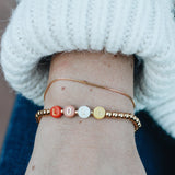 Customized WORD Gold Beaded Bracelet