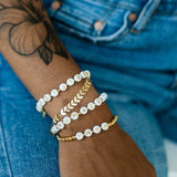 Customized WORD Gold Beaded Bracelet