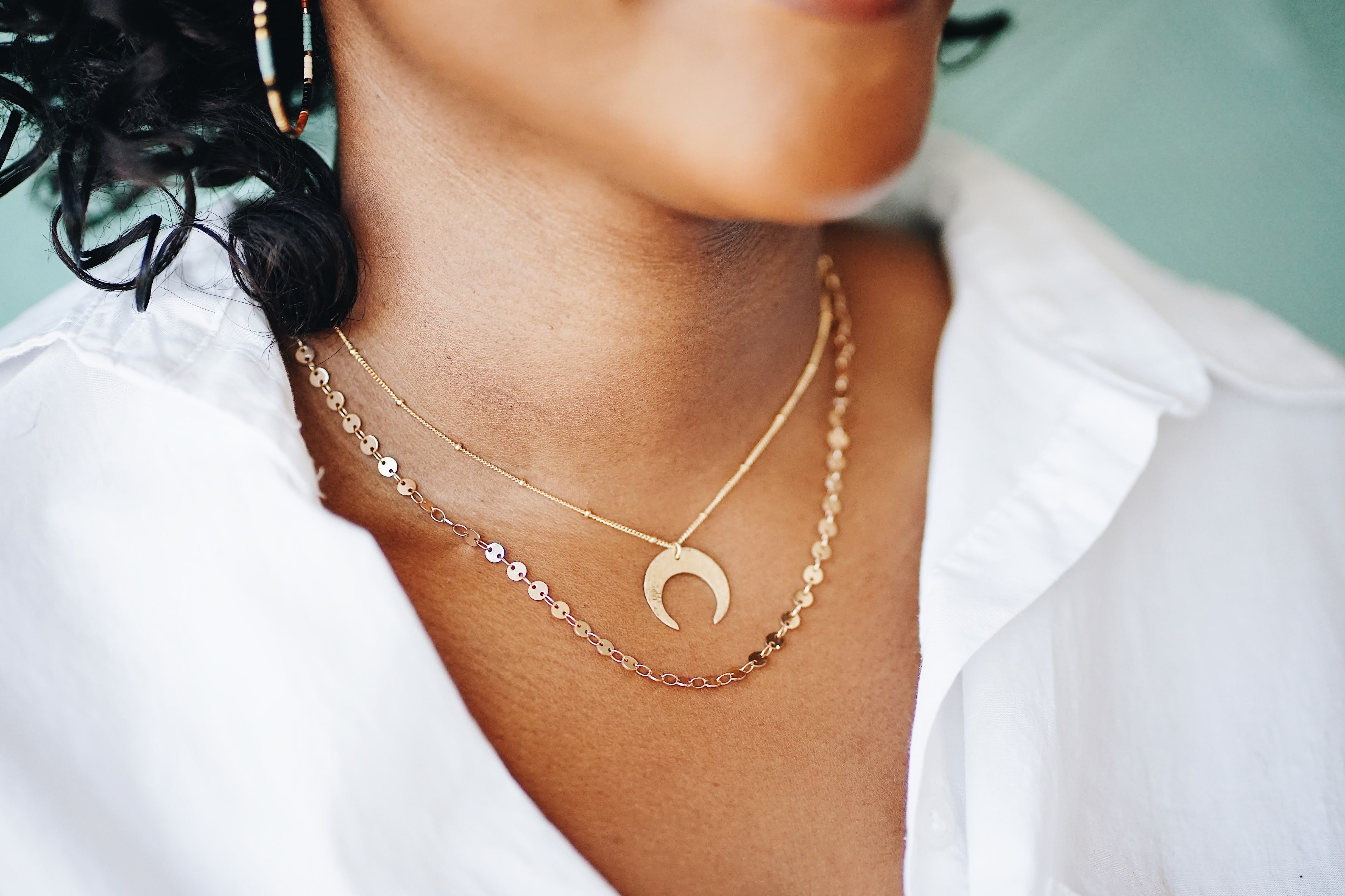 Thin Crescent Moon Necklace - Sarah O.