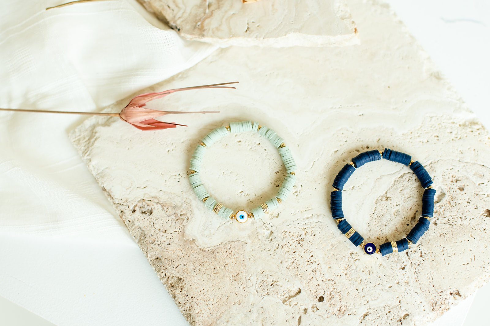 Evil Eye Heishi Bracelet
