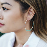 Turquoise Heishi Hoop