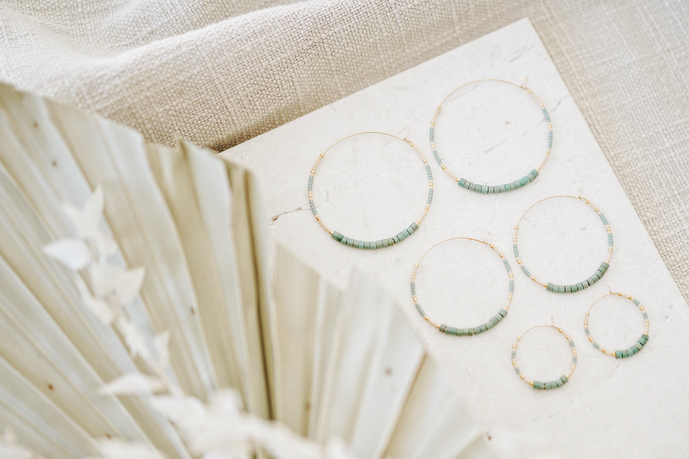 Turquoise Heishi Hoop